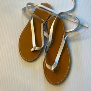 NWOT.  No box.  J crew white leather ankle strap sandals.